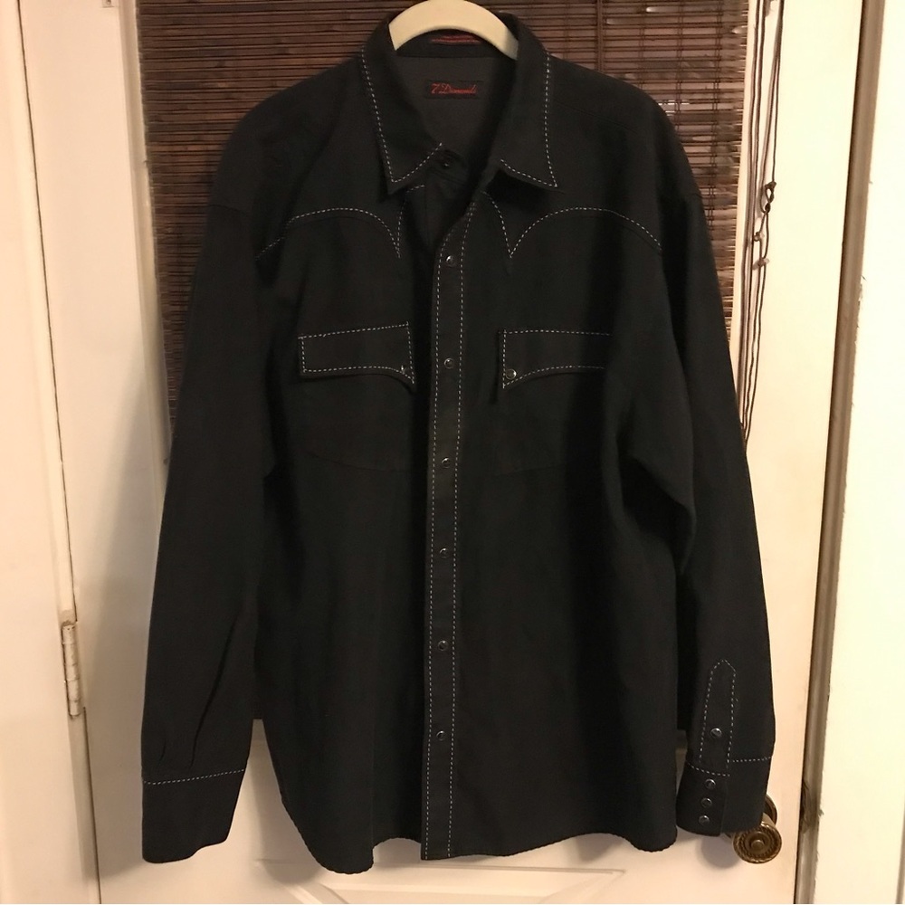 7 Diamonds Mens Black Shacket